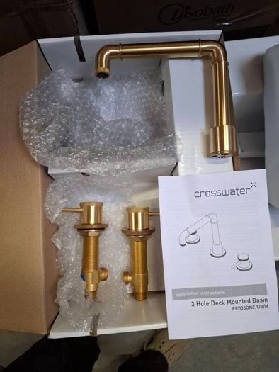 Half price crosswater 3th deck mounted brushed brass