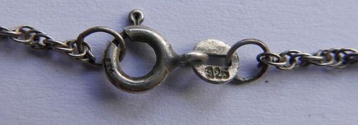 Vintage Sterling Silver 925 Pendant Necklace length 18" - 4,4g