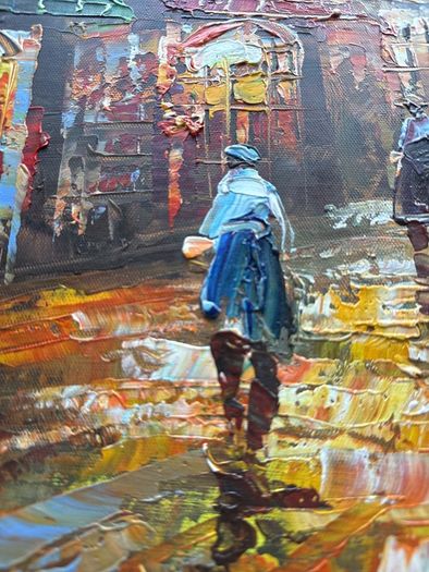 Parisian style oil canvas professionally framed
