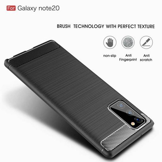 For Samsung Galaxy Note 20 / Note 20 5G Case Cover Carbon Fiber Design Shockproof Armor New - FHT28SMK3