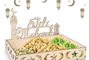Brand new Eid Mubarak plate wooden tray,