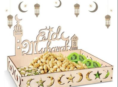 Brand new Eid Mubarak plate wooden tray,