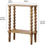 Wooden Side Table, Narrow Nightstand with Open Wood Shelf, Bedside Table for Small Spaces, Bedroom, Living Room, Accent End Table with Solid Wood Legs Rustic Brown Image 2