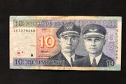 10 Litu banknote from Lithuania 2007 and 2001