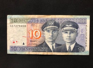 10 Litu banknote from Lithuania 2007 and 2001