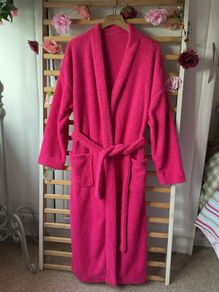 dressing gown robe cerise teddy fleece Bnwt medium