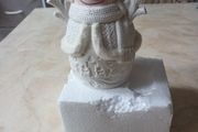 Anyu Fine Porcelain  Fur Trim  Snowman With Led Light. B.N.W.T