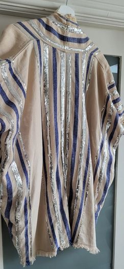 SASS & BIDE 100% Line Seqinned Striped Drape with Pockets - Rrp 220 AUD