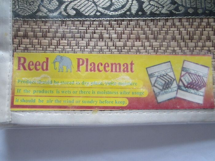 Vintage Golden Elephant Reed Placemats & Coasters