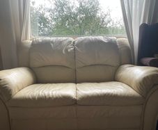Sofa 2-seater beige leather