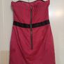 Pink black strapless mini dress Image 2