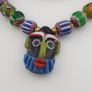Vintage Venetian Style MultiColor Mix Glass With old Face Glass Pendant Necklace Image 2