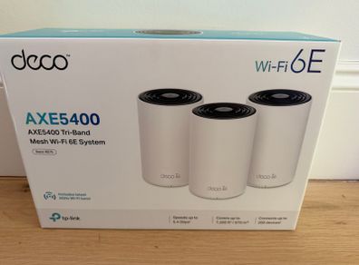 3 Pack TP Link Deco XE75 AXE5400 Tri Band Mesh WiFi 6E