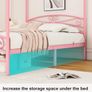 Canopy Bed Frame with Ornate European Style Headboard & Footboard Sturdy Steel Perfectly Fits Your Mattress Easy DIY Assembly All Parts Included Image 3