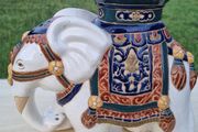 Vintage ceramic flower stand in the shape of an elephant