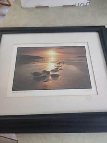Framed photo print White Strand-Co. Clare, Ireland stamped and signed by M. Wiley.