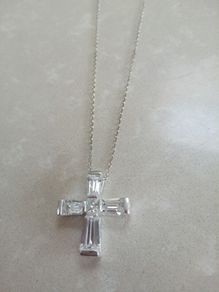 Vintage crystal crucifix pendant