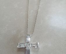 Vintage crystal crucifix pendant