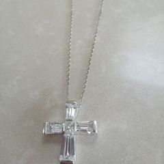 Vintage crystal crucifix pendant