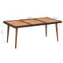 9 Piece Outdoor Dining Set Poly Rattan Black and Brown Image 5