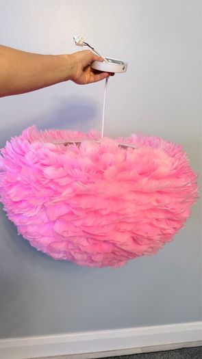 Pink feather ceiling light 60 cm