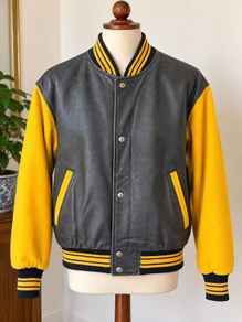 LA Studio Genuine Leather & Wool Varsity Jacket
