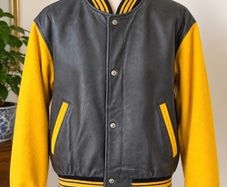 LA Studio Genuine Leather & Wool Varsity Jacket