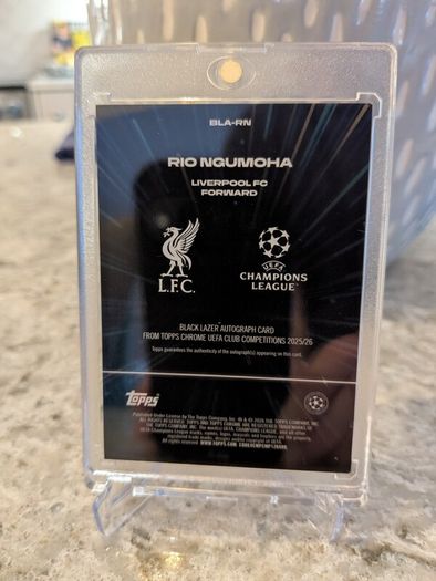 2025-26 Topps Chrome UCC Rio Ngumoha Rookie Black Lazer Auto Liverpool RC Mint