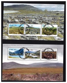 2011 Ireland National Parks of Ireland Pair Miniature Sheets (55c & 82) (Ballycroy, The Burren, Connemara, Gleneagh, Killarney & Wicklow Mountains) First Day Cover Cancel