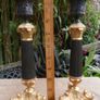 Pair of Ornate Vintage Metal Candlesticks Image 6
