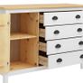 Sideboard Hill Range White 120x40x80 cm Solid Pine Wood Image 5