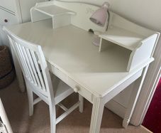 Pottery Barn Madeline Writing Desk W Hutch + Matching Chair