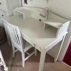 Pottery Barn Madeline Writing Desk W Hutch + Matching Chair