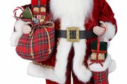 Father Christmas Santa Claus Standing Figure With Gift Bag and Lists 12 Inch Xmas Ornament Home Decoration Christmas Doll MULTIPLE SIZES AVAILABLE (FREE POSTAGE)
