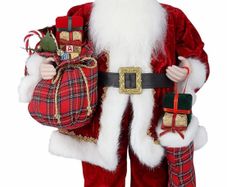 Father Christmas Santa Claus Standing Figure With Gift Bag and Lists 12 Inch Xmas Ornament Home Decoration Christmas Doll MULTIPLE SIZES AVAILABLE (FREE POSTAGE)