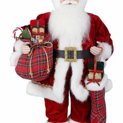 Father Christmas Santa Claus Standing Figure With Gift Bag and Lists 12 Inch Xmas Ornament Home Decoration Christmas Doll MULTIPLE SIZES AVAILABLE (FREE POSTAGE)