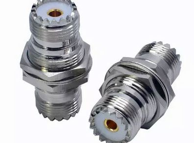 UHF Female SO-239 to UHF Female SO239 Jack Nut Bulkhead RF Mount Adapter
