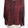 Ladies Red & Black Animal Print & Sequin Bat Wing Stylish Cotton Top Uk 18 Image 2