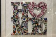 Framed Handmade Pique Assiette Mosaic
