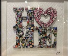 Framed Handmade Pique Assiette Mosaic