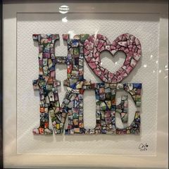 Framed Handmade Pique Assiette Mosaic