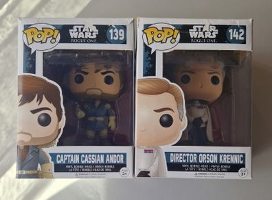 Funko Pop Star Wars Rouge One 139 and 142 Captain Cassian Andor and Director Orson Krennic Bundle