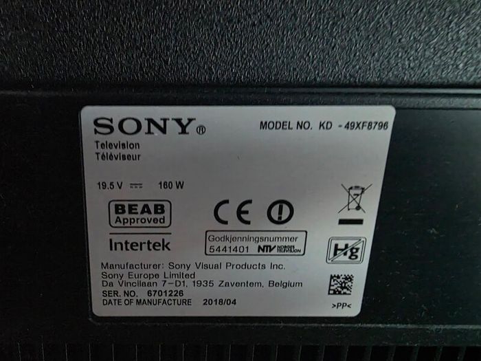 Sony Bravia 49" 4K HDR Android Smart TV