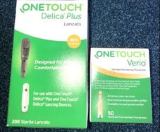 One touch Verio blood glucose diabetes test strips 50 box and lancets 200 box