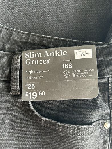 Brand-new Black Slim Ankle Grazer, High Rise Jeans from F&F