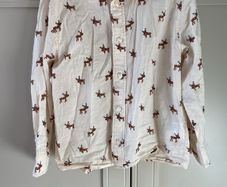 Long sleeve cream shirt with reindeer