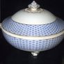 Antique Soho Pottery "Montauban" Blue Basket-Weave Image 9