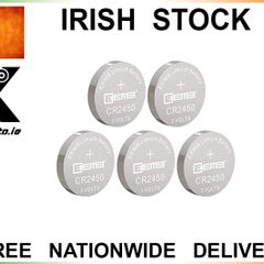 5x Car Alarm Battery CR2450 3V Lithium