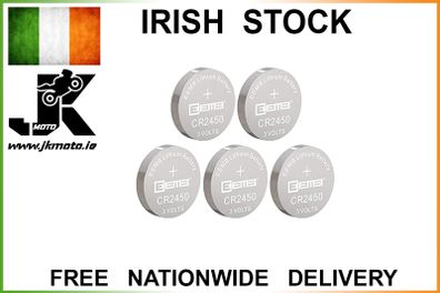 5x Car Alarm Battery CR2450 3V Lithium