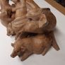 Wood carving sow and piglets Image 3